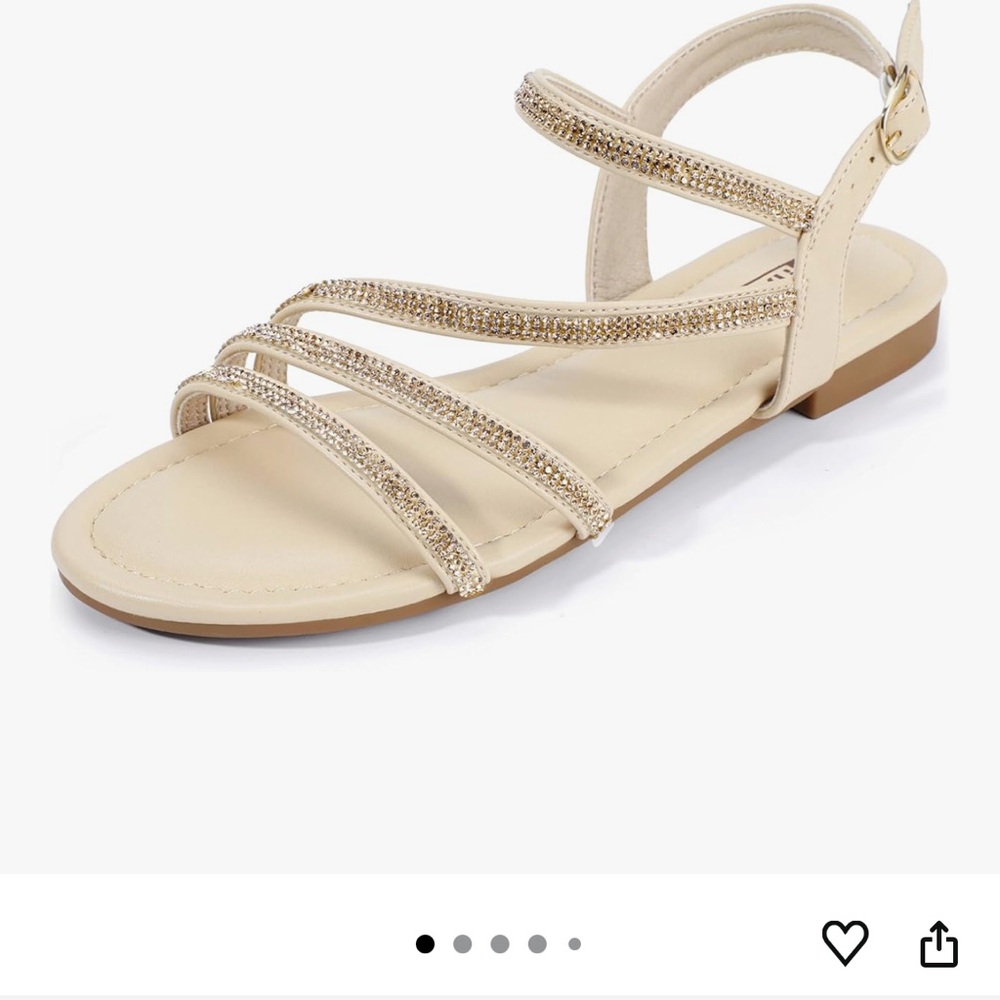 IDIFU Strappy Rhinestone Ankle Buckle Sandal in Champagne Gold